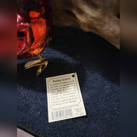 Old World Christmas Resting Cardinal Ornament - Picture 6 of 6